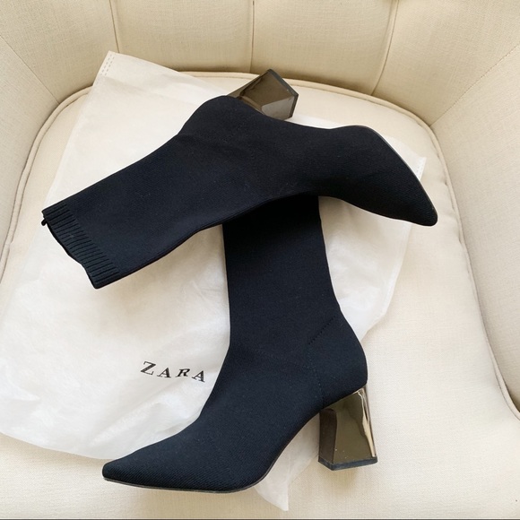 zara fabric ankle boots
